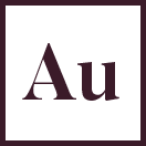 Auberg Design Logo, a chemical symbol for Gold (Au)