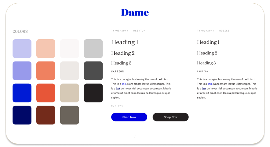 Dame's style guide